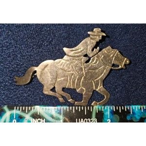 VINTAGE Equestrian horse riding 925 Silver Brooch Pin